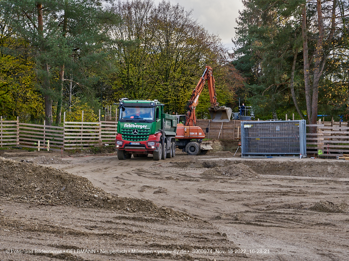 16.11.2022 - Baustelle an der Quiddestraße Haus für Kinder in Neuperlach